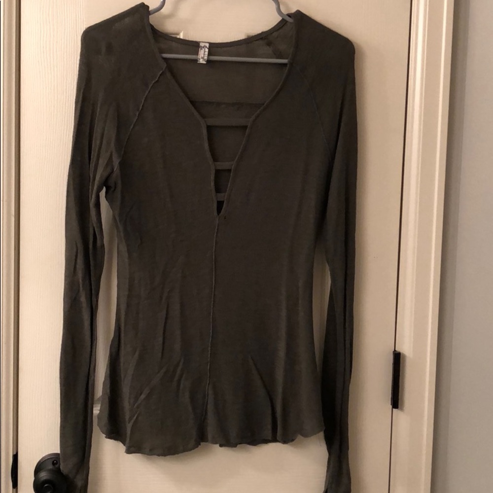 Navy green light sweater